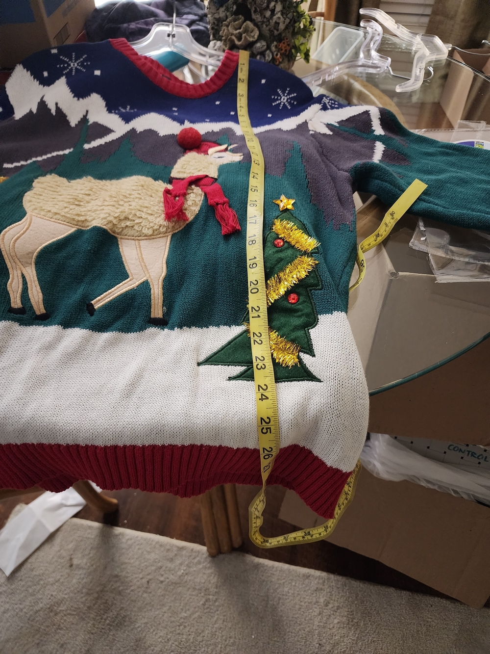32 Degrees Women's Green Holiday Llama Sweater Medium - Picture 12 of 16